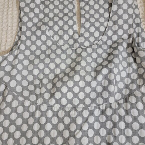 NOR Denmark Architectural Bubble Hem Grey Polka Dot Midi Dress Mod Size M NWOT - Picture 14 of 16